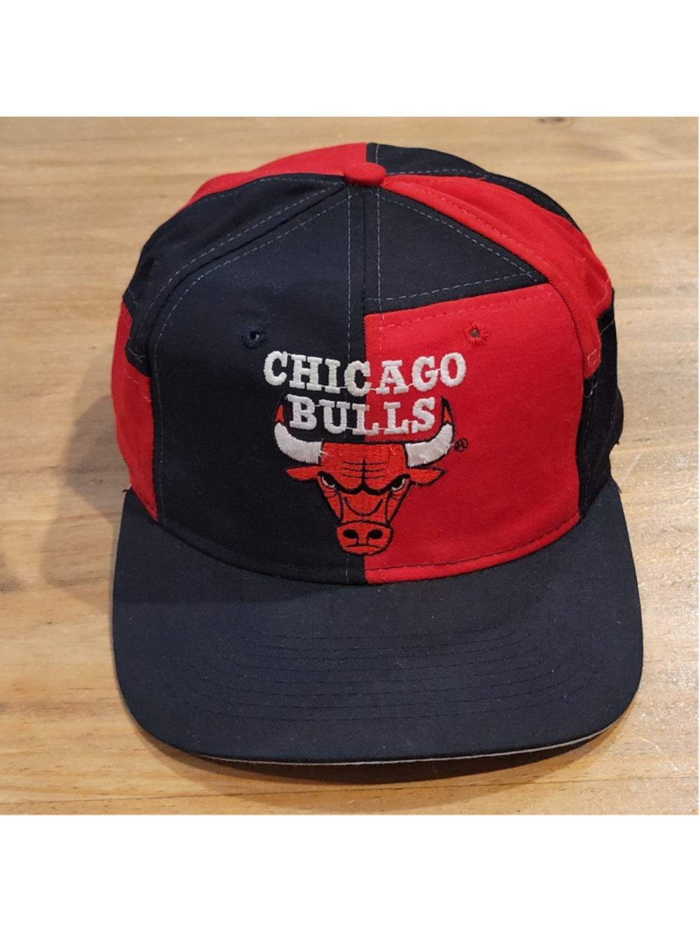 Vintage Chicago Bulls Hat Snapback Drew Pearson Twill Patchwork Zig Zag 90s NBA
